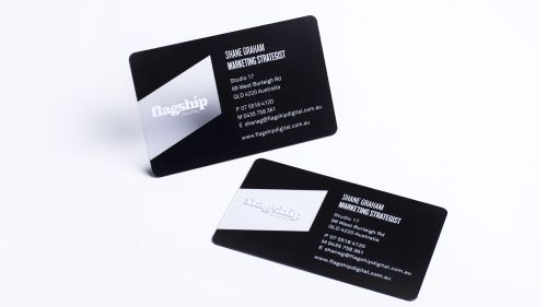 Black plastic business cards