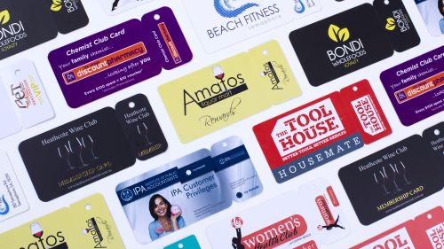 Colourful rewards and membership cards