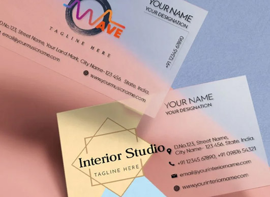 Clear plastic business card